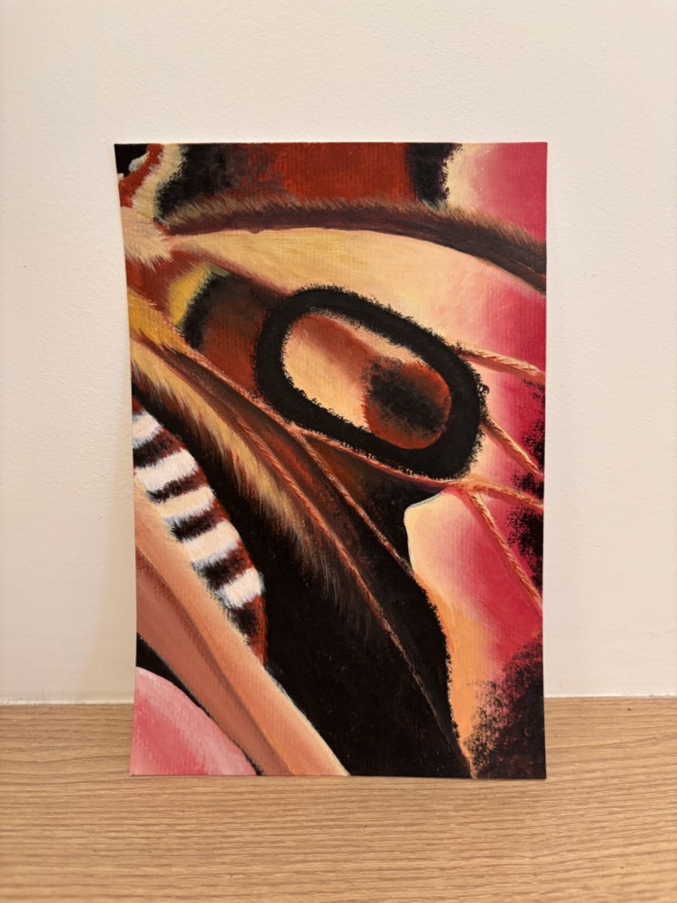 Pintura abstrata inspirada em uma asa de borboleta
